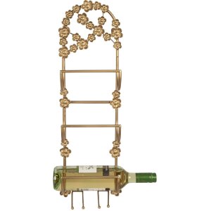 Clayre & Eef 5Y1387 Wijnflessenrek 21x13x62 cm Goudkleurig