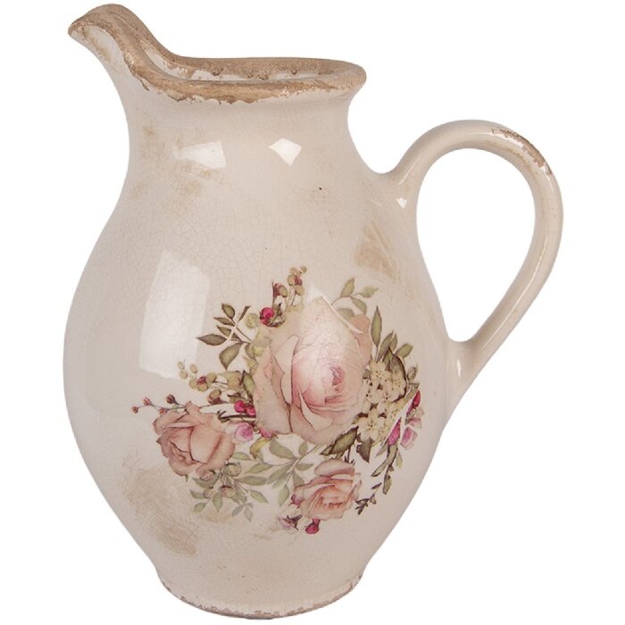 Clayre & Eef 6CE2236M Decoratieve Kan 21x16x24 cm Beige Roze