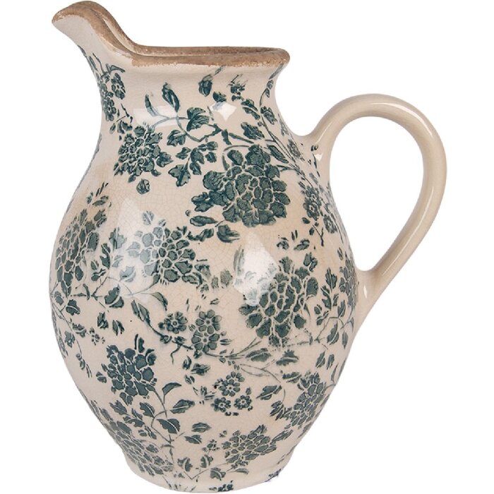 Clayre & Eef 6CE2237M Decoratieve Kan 21x16x24 cm Beige-Groen