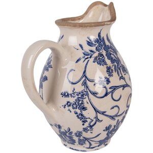 Clayre & Eef 6CE2238S Decoratiekan 16x12x19 cm Beige-Blauw