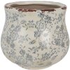 Clayre & Eef 6CE2240S Bloempot Ø 15x13 cm Groen Grijs Keramiek