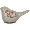 Clayre & Eef 6CE2243S Decoratie Vogel 16x7x9 cm Grijs Roze
