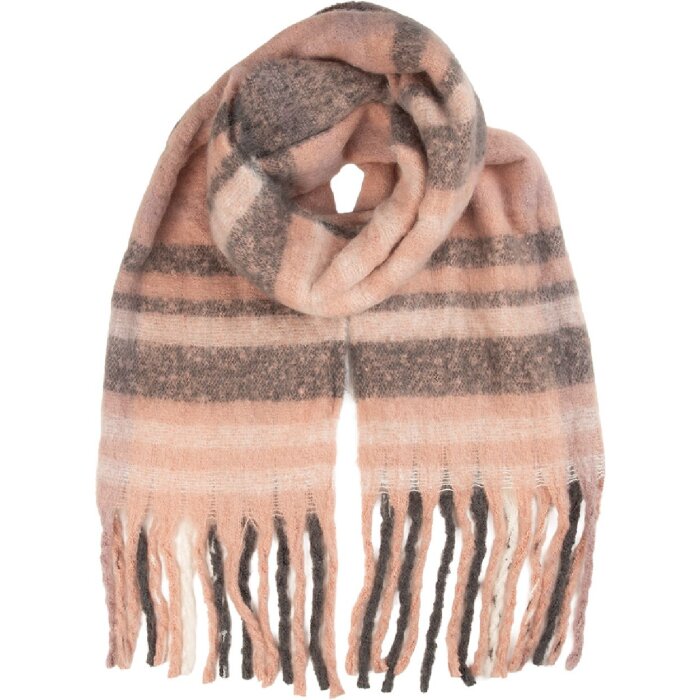 Juleeze JZSC0850 Sjaal 50x180 cm roze en grijs