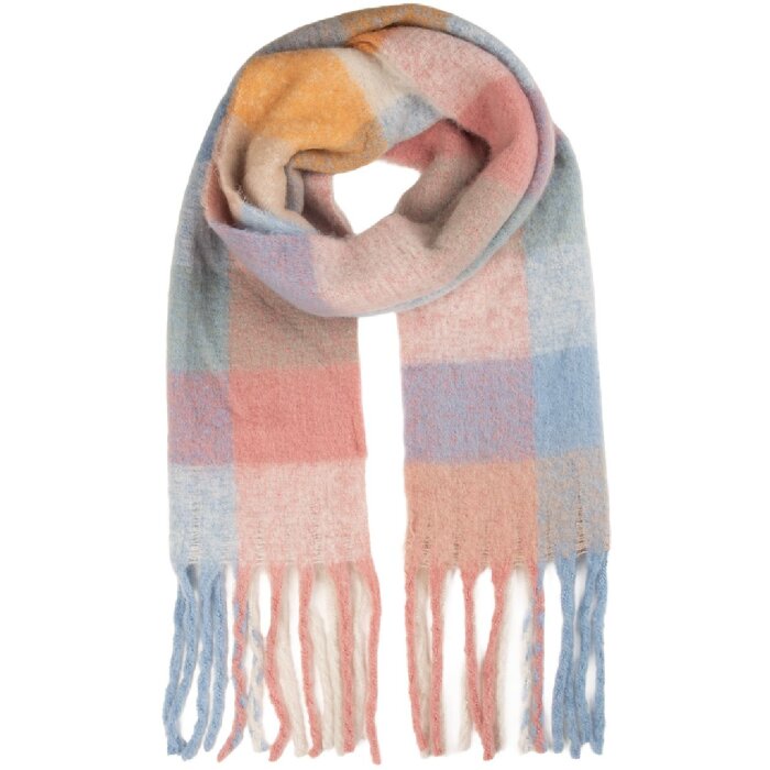 Juleeze JZSC0856P Sjaal 38x200 cm roze en blauw