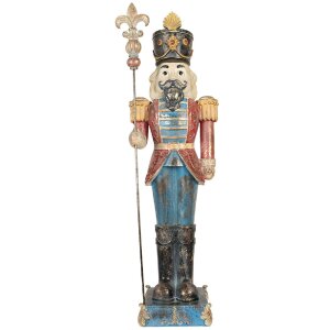 Clayre & Eef 5PR0187 Decoratie Notenkraker 31x23x99 cm Blauw en Rood