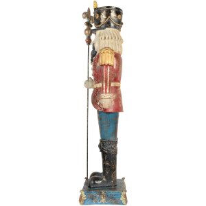 Clayre & Eef 5PR0187 Decoratie Notenkraker 31x23x99 cm Blauw en Rood