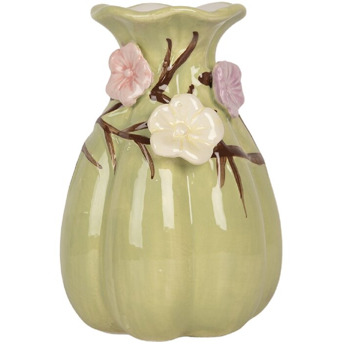 Clayre & Eef 6CE2316 Vaas Ø 10x14 cm Groen en Roze