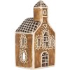 Clayre & Eef Kandelaar Huis 8x7x17 cm Bruin & Wit