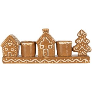 Clayre & Eef 6CE2327 Kandelaar Huizen 21x4x8 cm