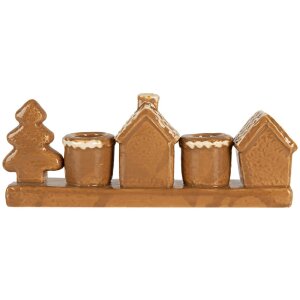 Clayre & Eef 6CE2327 Kandelaar Huizen 21x4x8 cm