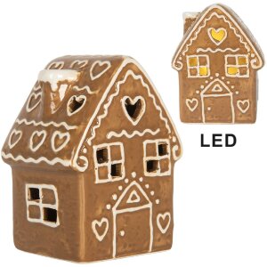 Clayre & Eef 6CE2329 Decoratie Huis met LED 8x6x11 cm