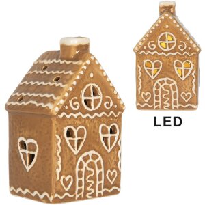 Clayre & Eef 6CE2332 Decoratie Huis met LED 7x6x12 cm