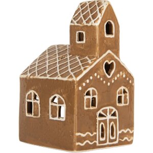 Clayre & Eef 6CE2335 Kandelaar Huis 10x10x16 cm Bruin...