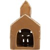 Clayre & Eef 6CE2335 Kandelaar Huis 10x10x16 cm Bruin Wit