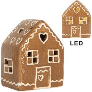 Clayre & Eef 6CE2337 Decoratiehuis met LED 8x6x10 cm