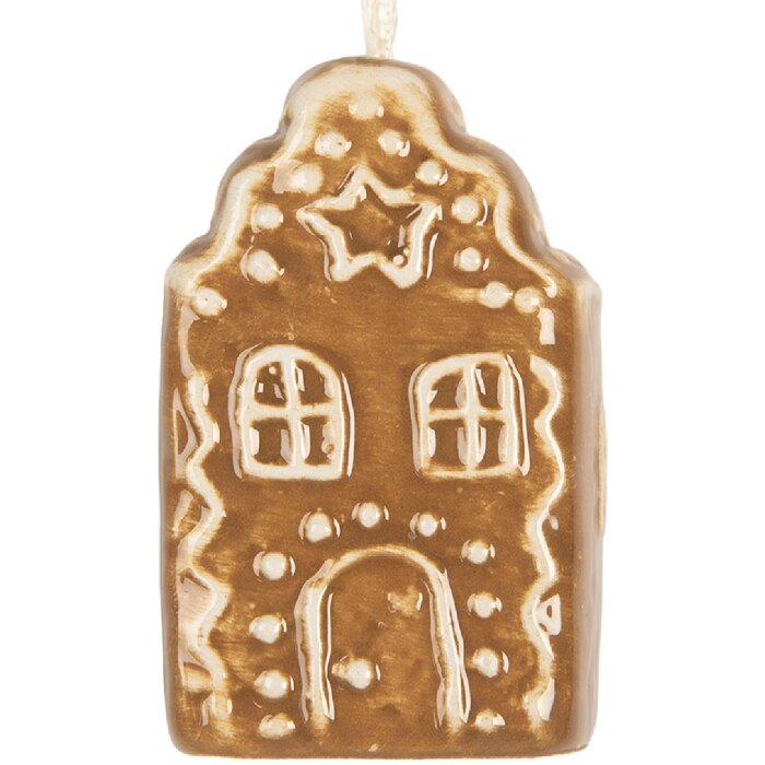 Clayre & Eef 6CE2338 Decoratie Hanger Huis 4x4x6 cm Keramiek