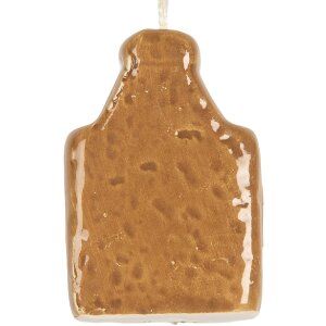 Clayre & Eef 6CE2343 Decoratie Hanger Huis 4x4x6 cm Bruin en Wit