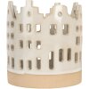 Clayre & Eef 6CE2346 Kandelaar Huizen Beige-Bruin Ø 11x11 cm