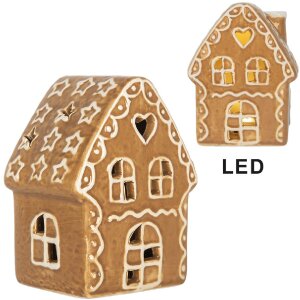 Clayre & Eef 6CE2355 Decoratie Huis met LED 8x6x11 cm