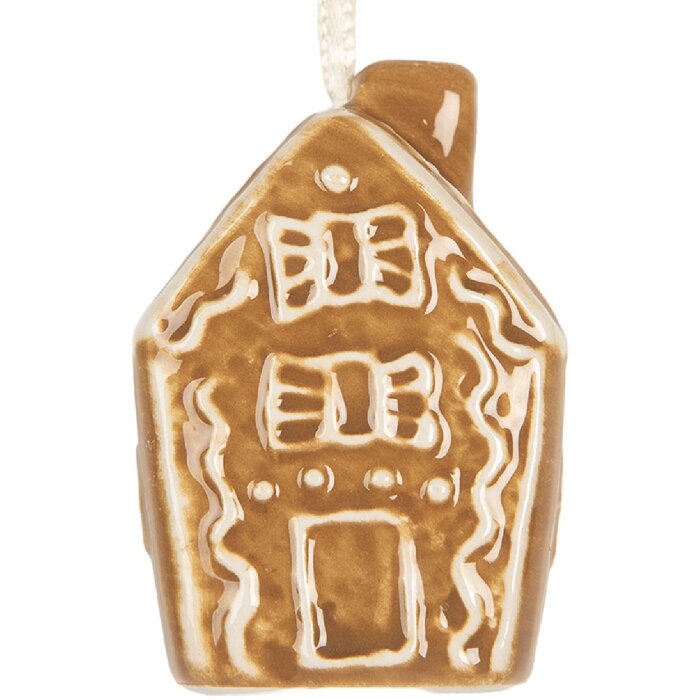 Clayre & Eef 6CE2357 Decoratie Hangfiguur Huis 4x4x6 cm
