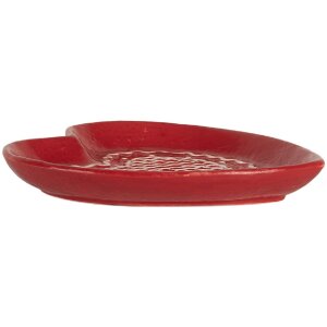Clayre & Eef 6CE2359 Kleine Schotel 17x17x3 cm Rood Wit