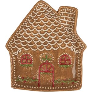 Clayre & Eef 6CE2360 Kleine Schotel 20x18x3 cm Bruin-Wit