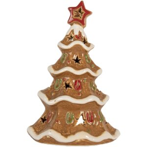 Clayre & Eef 6CE2362 Kandelaar Kerstboom 11x8x17 cm