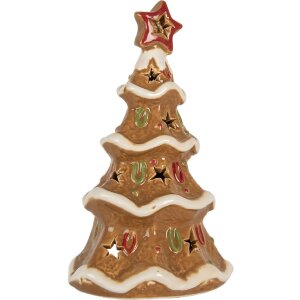 Clayre & Eef 6CE2362 Kandelaar Kerstboom 11x8x17 cm
