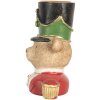 Clayre & Eef 6PR5752 Kandelaar Beer 9x6x10 cm Bruin en Rood