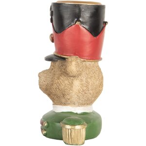 Clayre & Eef Kandelaar Beer 9x6x10 cm Bruin Groen