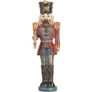 Clayre & Eef 6PR5758 Decoratie Notenkraker 7x6x21 cm Rood en Blauw