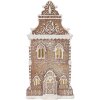Clayre & Eef 6PR5806 Decoratie Huis met LED 17x15x35 cm Bruin-Wit