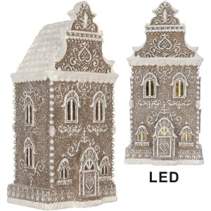 Clayre & Eef 6PR5808 Decoratie Huis met LED 17x15x35 cm