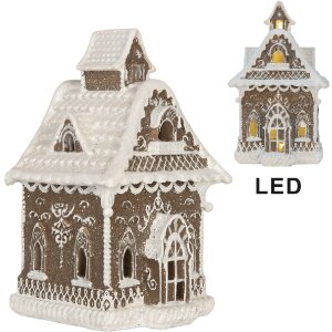 Clayre & Eef 6PR5810 Decoratie Huis met LED 13x12x20 cm
