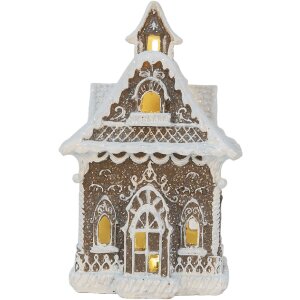 Clayre & Eef 6PR5810 Decoratie Huis met LED 13x12x20 cm
