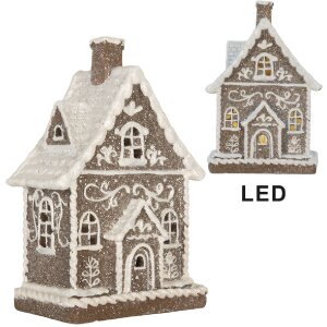 Clayre & Eef 6PR5811 Decoratie Huis met LED 16x10x23 cm