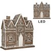 Clayre & Eef 6PR5814 Decoratie Huis met LED 26x10x25 cm Bruin Wit