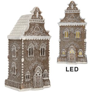 Clayre & Eef 6PR5815 Decoratie Huis met LED 12x11x25 cm
