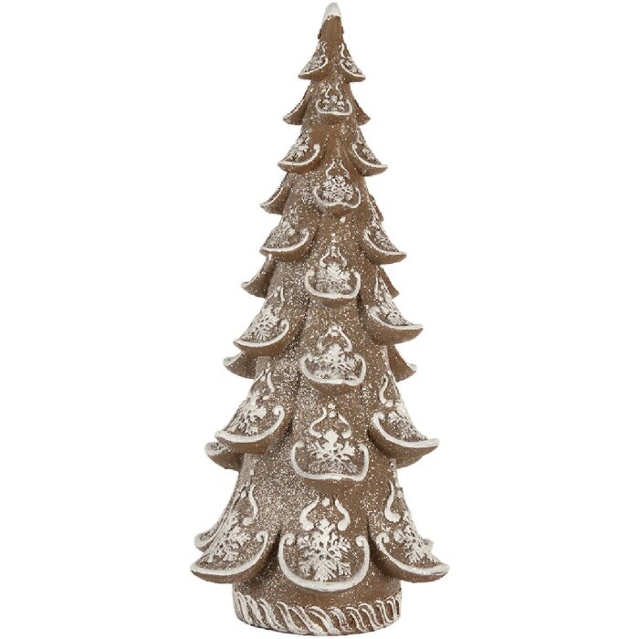 Clayre & Eef 6PR5816 Decoratie Kerstboom 19x19x40 cm Bruin en Wit