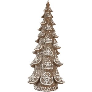 Clayre & Eef 6PR5816 Decoratie Kerstboom 19x19x40 cm Bruin en Wit