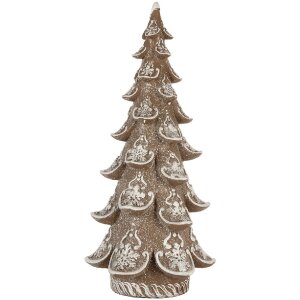 Clayre & Eef 6PR5816 Decoratie Kerstboom 19x19x40 cm Bruin en Wit