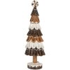 Clayre & Eef 6PR5819 Decoratieve Kerstboom Ø 12x39 cm Bruin-Wit