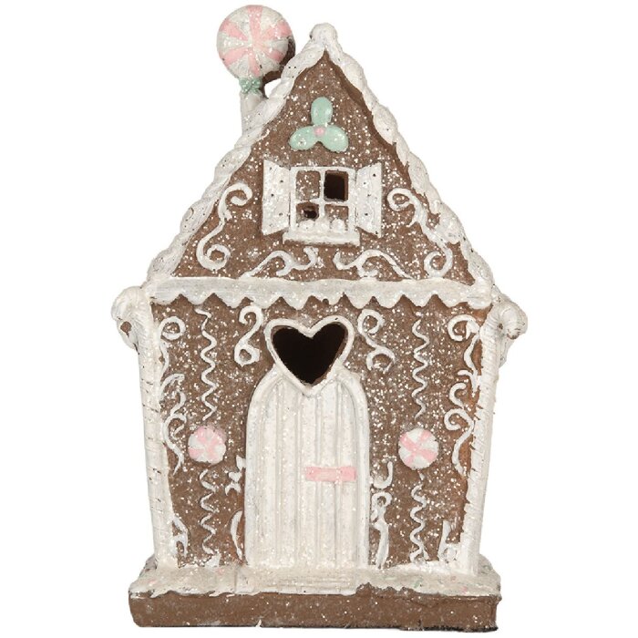 Clayre & Eef 6PR5820 Decoratie Huis met LED 14x9x21 cm