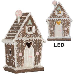 Clayre & Eef 6PR5820 Decoratie Huis met LED 14x9x21 cm