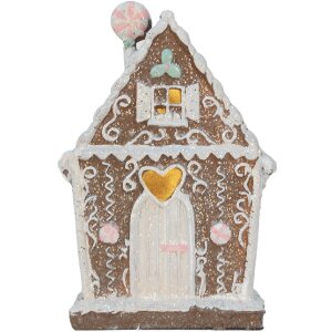 Clayre & Eef 6PR5820 Decoratie Huis met LED 14x9x21 cm