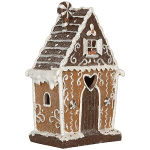 Clayre & Eef 6PR5822 Decoratie Huis met LED 14x9x21 cm