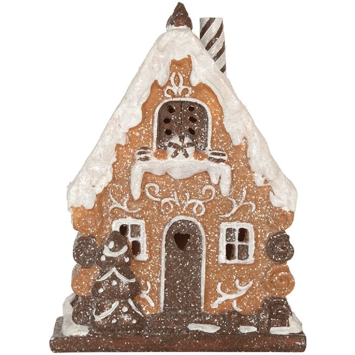 Clayre & Eef 6PR5823 Decoratie Huis met LED 15x8x19 cm