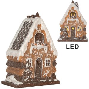 Clayre & Eef 6PR5823 Decoratie Huis met LED 15x8x19 cm