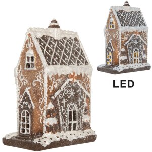 Clayre & Eef 6PR5825 Decoratie Huis met LED 15x9x20 cm