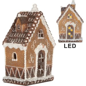 Clayre & Eef 6PR5827 Decoratie Huis met LED 13x9x20 cm